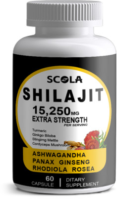 Himalayan Shilajit 9000mg 60 Caps 100% Pure Extract Fulvic Acid for Energy Boost