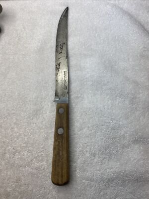 Vintage Flint USA Arrowhead Vanadium Kitchen Knife Butcher 8 1/2  Blade