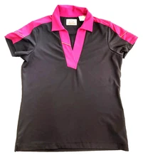 EP PRO Ladies Golf Shirt Women's Small black & pink top, EUC
