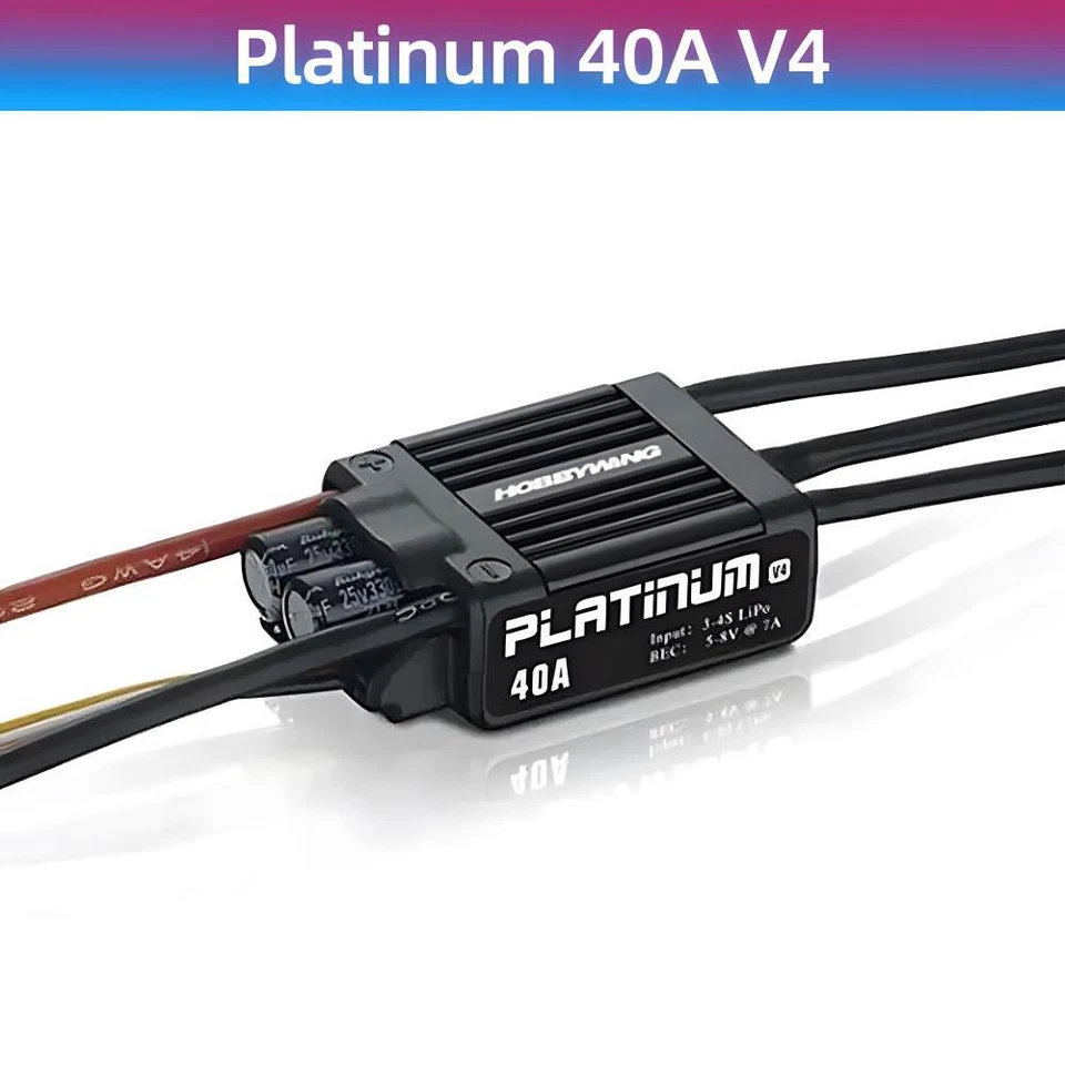 ​HOBBYWING Platinum 25A 40A 80A 120A 150A 180A 260A Brushless ESC for RC Plane - Image 3 of 4