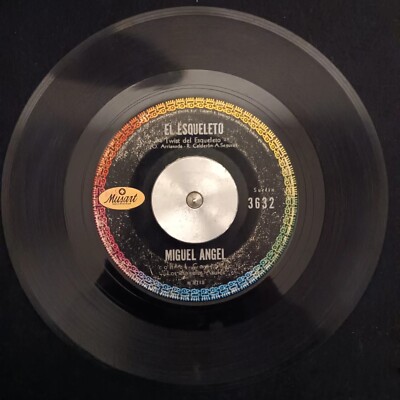 Miguel Angel Conjunto Angeles Azules El Esqueleto Musart 1963 Surf Garage 7'' VG