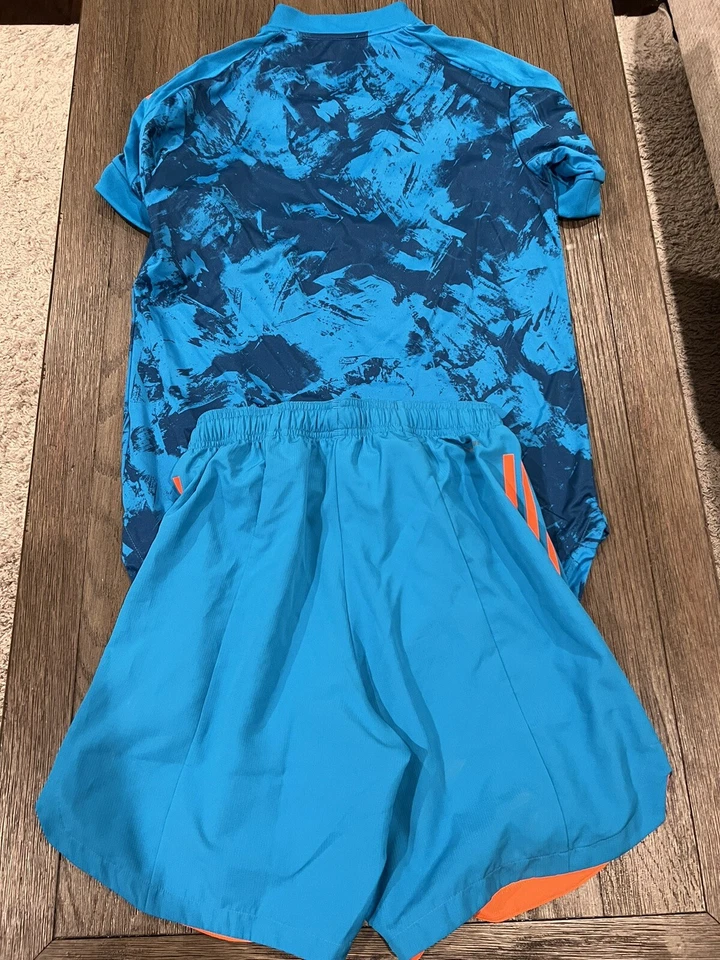 Mens Adidas Seattle Sounders Turquoise Orange Kit Jersey + Shorts Small New - Image 2 of 2