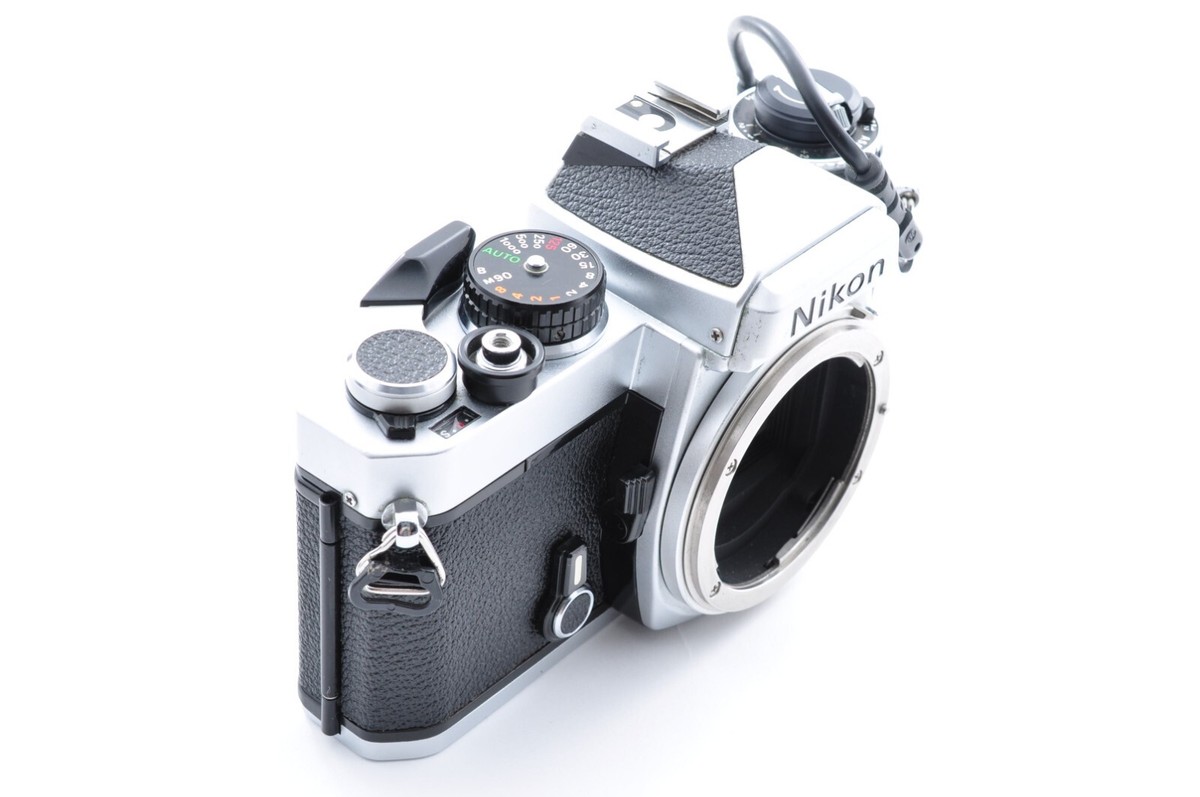 Nikon FE Silver Body 35mm SLR Film Camera w/MF-12 Film