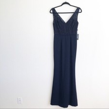 NWT Adrianna Papell Lace Crepe Dress Gown Size 2