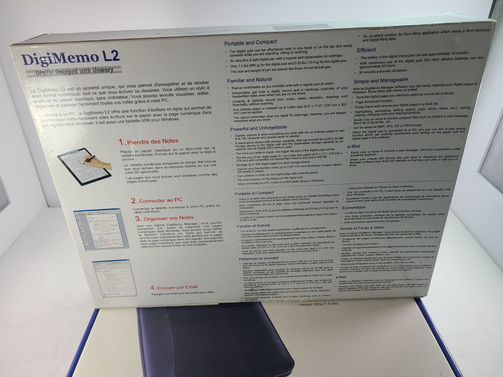 ACECAD DigiMemo L2 Letter Size Digital Notepad with 32MB Memory (A4