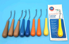LOT OF 9: Latch Hook Tool Canvas Rug PLASTIC HANDLES NICE LOT