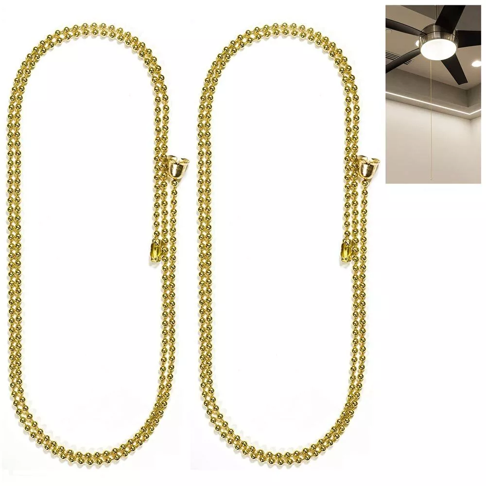 Pull Chain Extension for Ceiling Fans and Light Fixture, 59-inch Long with  6 Matching Connectors (Gold)