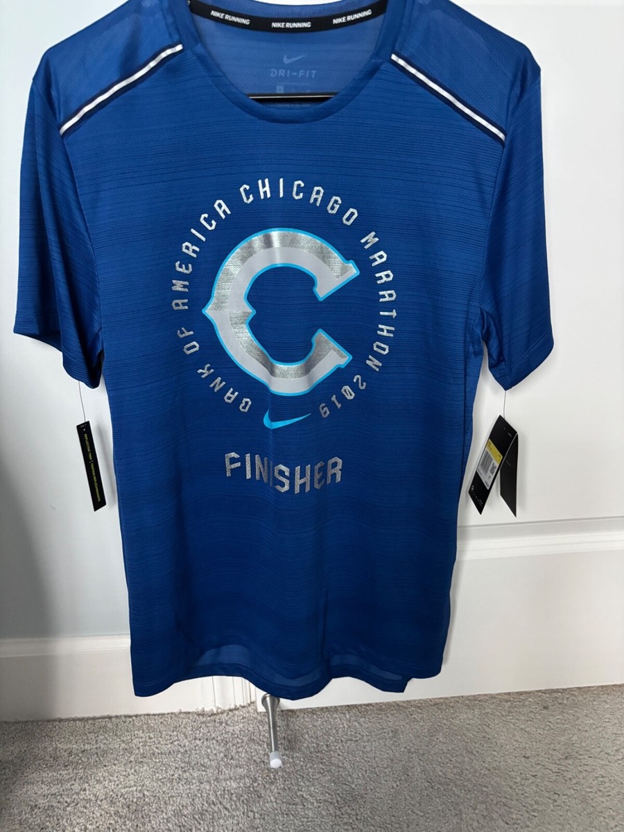 NIKE 2019 CHICAGO MARATHON Finisher Shirt Mens Small Abbott World