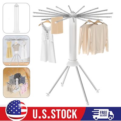 Foldable Octopus Clothes Drying Rack w/4 Pulleys Laundry 90 lbs Loading Capacity