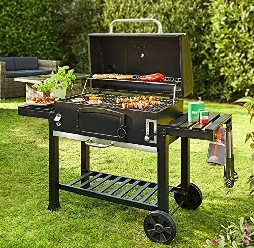 XXL Ahumador Barbacoa Exterior Carbón Portátil Parrilla Barbacoa con Cubierta Ruedas Mesa - Imagen 1 de 8
