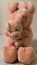 VTG Dakin Stuffed Pig Plush Pink w/Baby Piggy Piglet Stuffed Animal 1986 Rare
