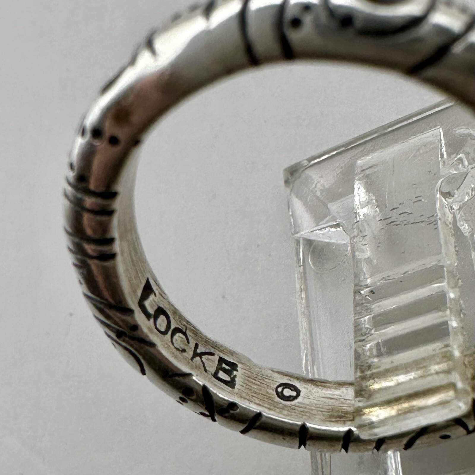 Artisan Boho Stackable Ring Signed Locke Sterling… - image 5