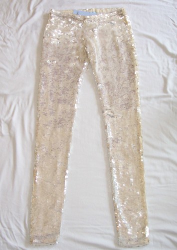 BLUMARINE Silver or Gold Sequin Embellished Leggings Pants 38 2 or 40 4 - Picture 5 of 6