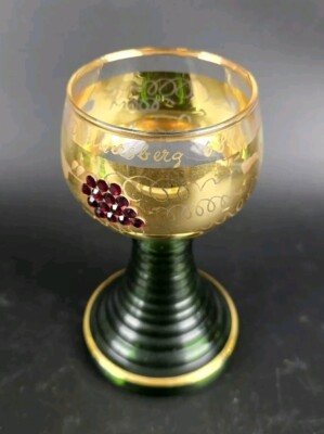 Mid Century Römer Weinglas Souvenirglas - Donnersberg 687 m - 13 cm