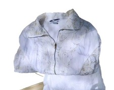 Vintage 80's90  s 2 Piece Retro Shiny White/Gold Windbreaker Jacket/Pants Set Med