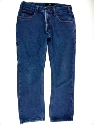 Berkley Jensen Men's Straight Leg Carpenter Flannel Lined Blue Denim Jeans 32x29