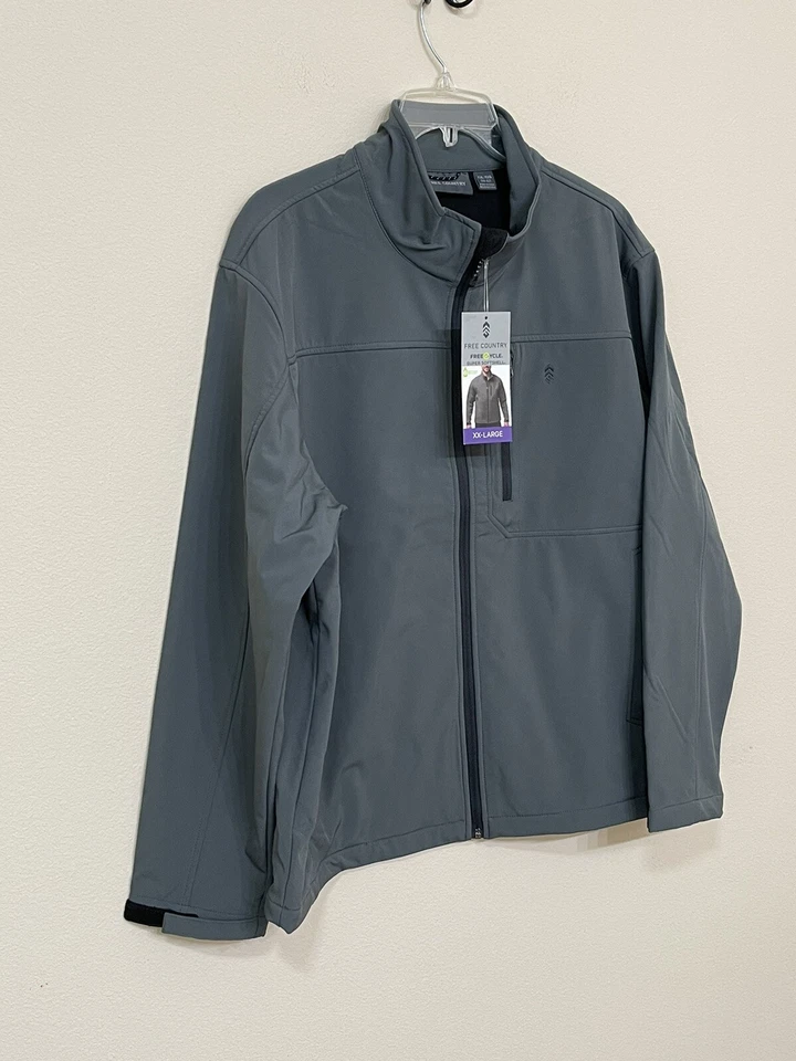 Free Country Men’s Pewter Full Zip Long Sleeve Wind Resistant Jacket s XXL - Image 2 of 4