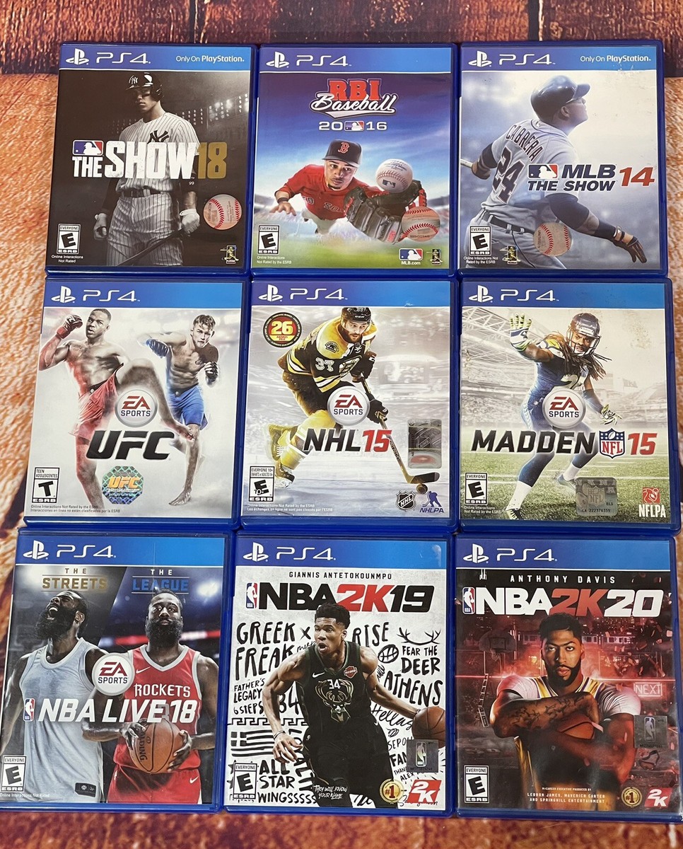 PS4 Lot Sports Titles Madden MLB The Show NBA 2K UFC NHL NBA Live RBI BB