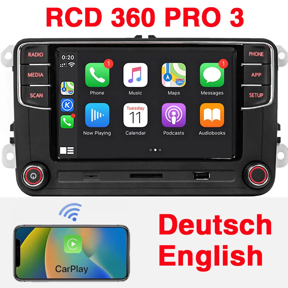 SCUMAXCON Autoradio RCD360 PRO3 RCD330 Wireless Carplay Bluetooth USB RVC SD