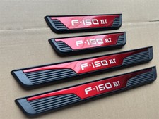 For Ford F-150xlt Accessories Car Door Scuff Sill Cover Panel Step Portector Red