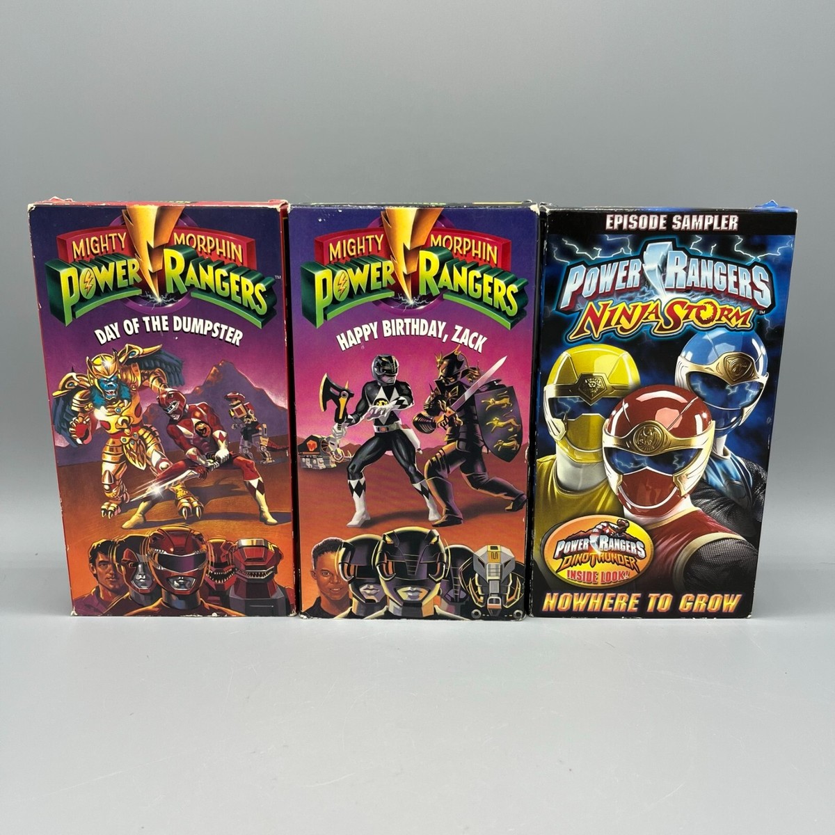 3 Power Rangers VHS Tapes Day of the Dumpster, Happy Birthday Zack