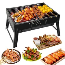 Portable Folding Charcoal BBQ Grill Stainless Steel Camp Picnic Cooker Outdoor