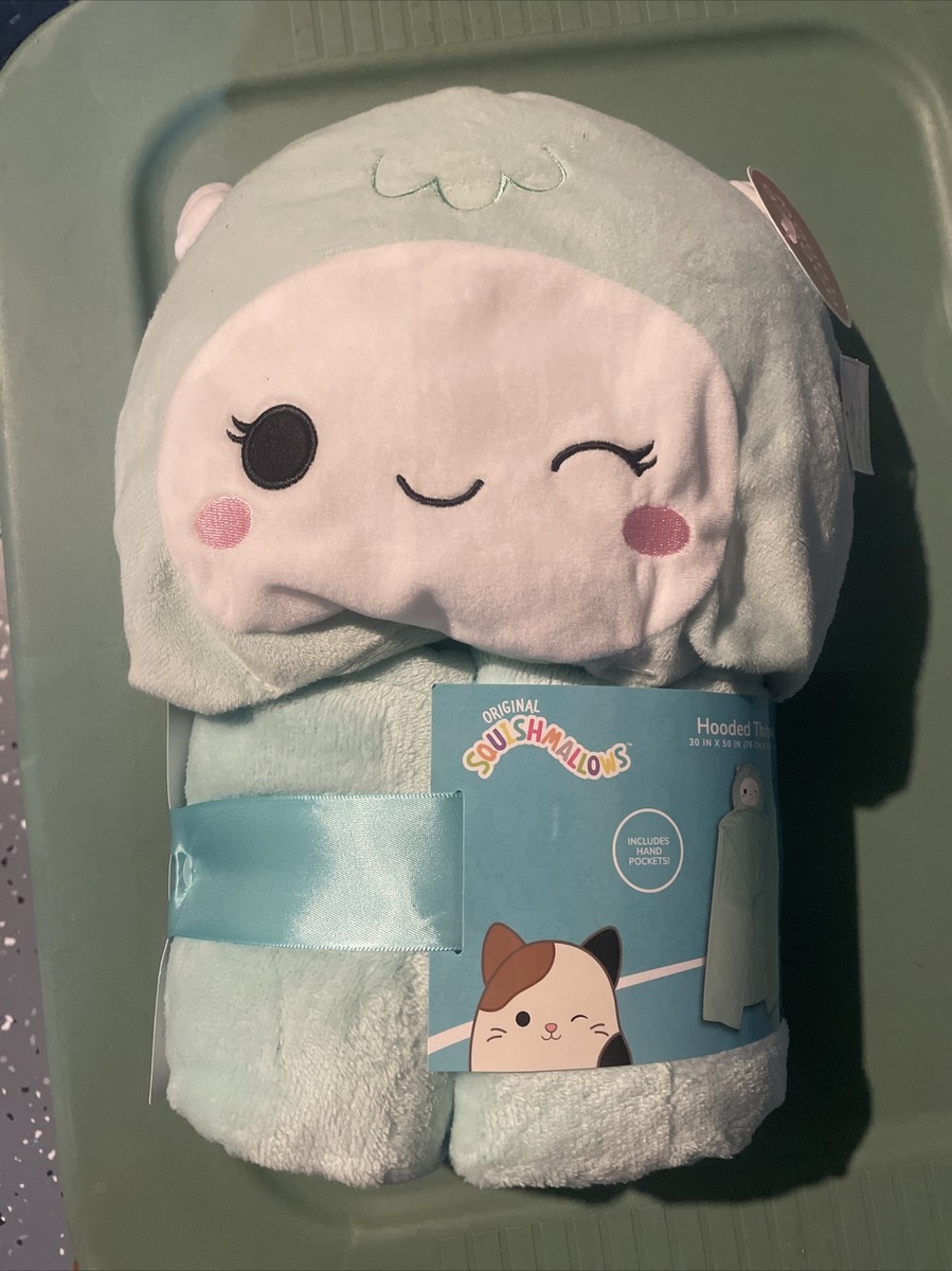 Squishmallows Yollie Yeti Blue Plush 2023 Hooded Throw NWT Easter