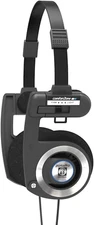 Porta Pro Black On-Ear Headphones Retro Style Collapsible Design, Case Included 