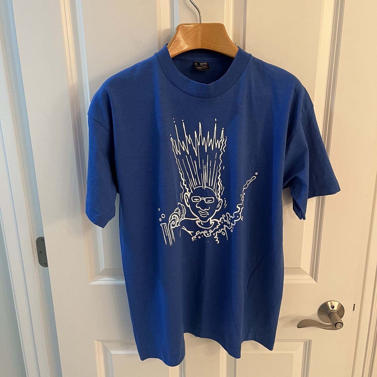 Vintage Science Olympiad Tee T Shirt Men L Blue Fayetteville GA Kroger 50 50 SS