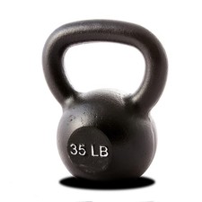 York Barbell Kettlebell Weights   35 LB Cast Iron Kettlebells with Matte Black