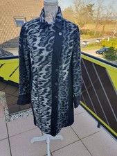 Hochwertiger Leopard-Wollmantel Schwarz/Grau Gr. 38,  1-A Qualität