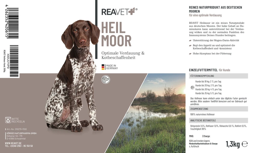 REAVET Heilmoor für Hunde 1,3kg Verbessert die Kotbeschaffenheit, Verdauung - Bild 4 von 4