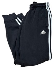 Adidas Essentials Fleece Stripe Tapered Cuff Pants Black Men s Size Small Track