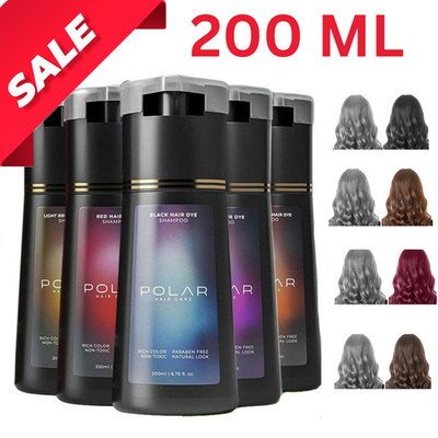 200ml Polar Hair Instant Dye Shampoo, Hair Color Shampoo for Hair Natural Color