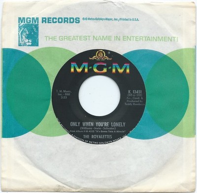 THE ROYALETTES only when you're lonely MGM girl group NORTHERN SOUL