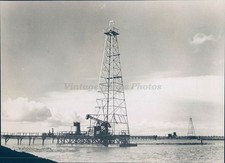 1944 Photo Press US Pier Equipment Water Clouds Sky Beautiful