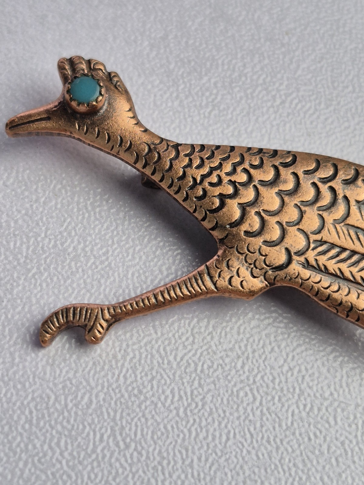 Roadrunner Brooch Pin Solid Copper Southwestern T… - image 6