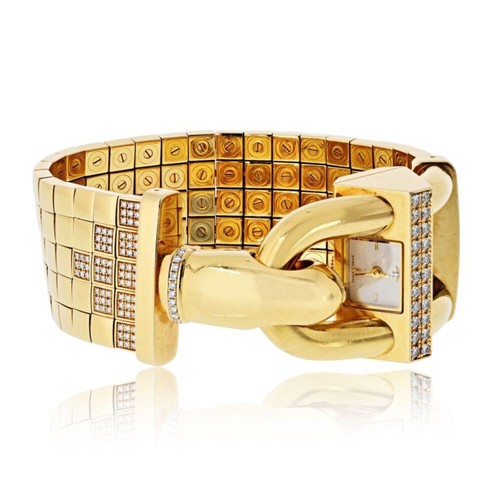 Pre-Owned Van Cleef & Arpels Cadenas 18K Yellow Gold Diamond Five Row Bracelet W