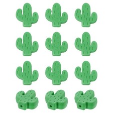 Knitting Needle Point Protectors 12 Pack Needle Tip Stoppers Cactus, Green