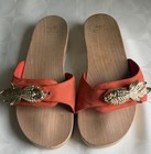 Vintage Celine Koi Fish Orange & Gold Clog Sandals Mules EU37 US 6.5 — photo 1