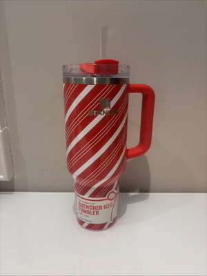 #ad Stanley 40oz Stainless Steel H2.0 FlowState Quencher Tumbler Candy Cane Twist $64.00