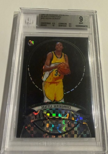 Kevin Durant [Black Xfractor] #KD 2007 Bowman Sterling card