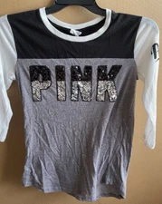 PINK VICTORIA'S SECRET XS LONG SLEEVE SHIRT