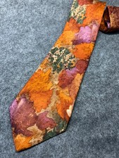 Spectacular fall colors Ermenegildo Zegna silk tie. 55" x 4" Made in Italy