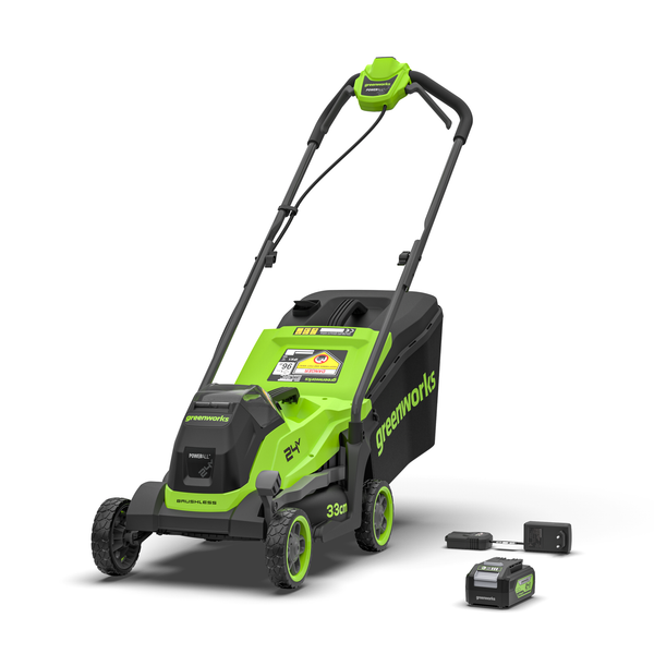 24V Akku RasenmäHer 33Cm - Greenworks MO24L411-01, Mit 4Ah Akku Und 2A LadegeräT-image