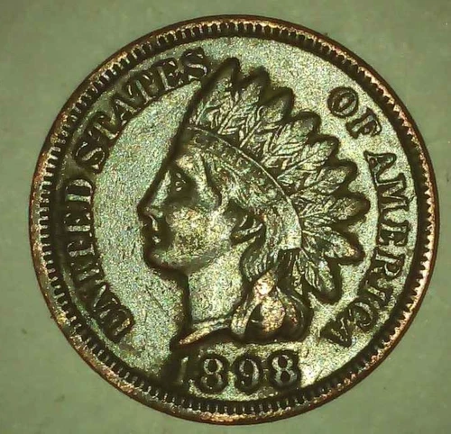1898 - P Indian Head Penny; Good condition