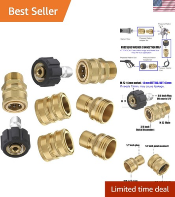 #ad #ad Quick Release Pressure Washer Couplers M22 amp; 3 4 Inch Fittings 8 Piece Set $35.99