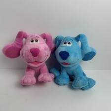 BLUES CLUES 6.5" Blue and Magenta Stuffed Plush Dog Animal Figure lot, 2020