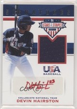 2017 USA Baseball Stars & Stripes and Signatures Jersey Devin Hairston Auto 01x1