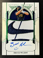 2024 Panini National Treasures Brock Wilken Emerald Jumbo Nike Patch Auto #5/5
